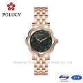 Montre à Quartz en acier inoxydable Watch taille libre bracelet montre Lady robe strass